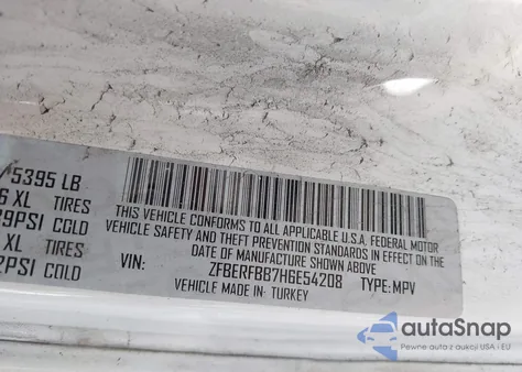 2017 Ram Promaster City Tradesman Slt z USA, uszkodzony, nr VIN ZFBERFBB7H6E54208